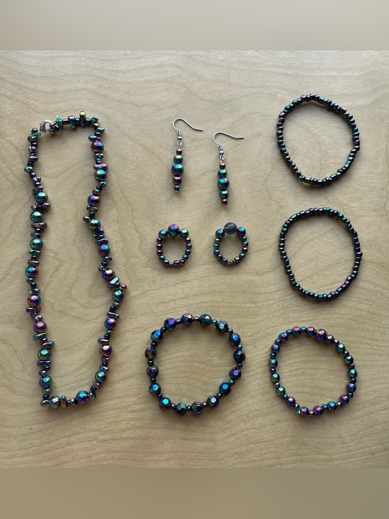 Jewelry - Iridescent Bead Jewelry Set - Handmade